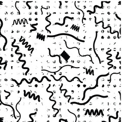 Seamless pattern with speed lines, halftone dots , circles . minimalistic poster with striped Design elements .Repeating Vector stripes .Geometric shape. Dynamic geometrical Endless overlay texture.