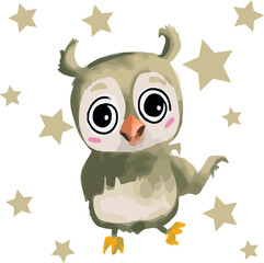 A cute wild animal in the zoo illustration