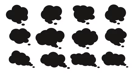 Zelfklevend Fotobehang Speech bubbles. Cloud icon. Vector illustration. Thoughts, talking, speak. Blank empty balloon. Vector dialog for website. Communication symbol. Chat sign. © PackagingMonster