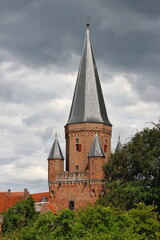 Fototapeta premium The medieval Drogenaps tower and city gate in the historic touristic city Zutphen, Netherlands