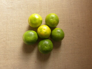 Yellow and green color whole ripe Sweet lime fruits or Citrus limetta