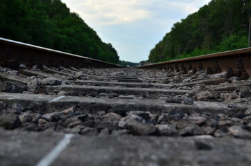 railway track with a background of clouds