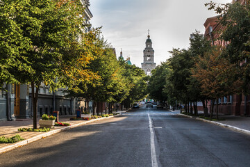 Obraz premium The cityscape of the central street of Astrakhan. High quality photo