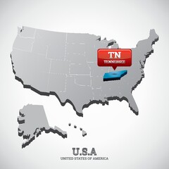 tennessee state on the map of usa