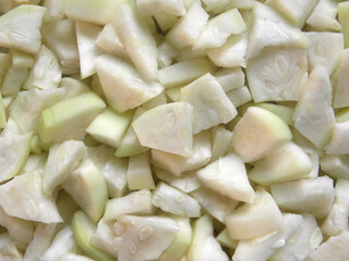 Diced cut white color raw Bottle gourd or Lagenaria siceraria