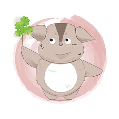 creature cartoon holding a leaf