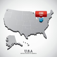 ohio state on the map of usa