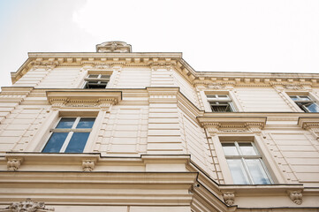 Beautiful classic facade of a building in Paris in France
