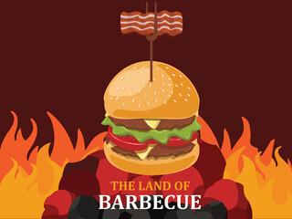Barbecue Hamburger with bacon