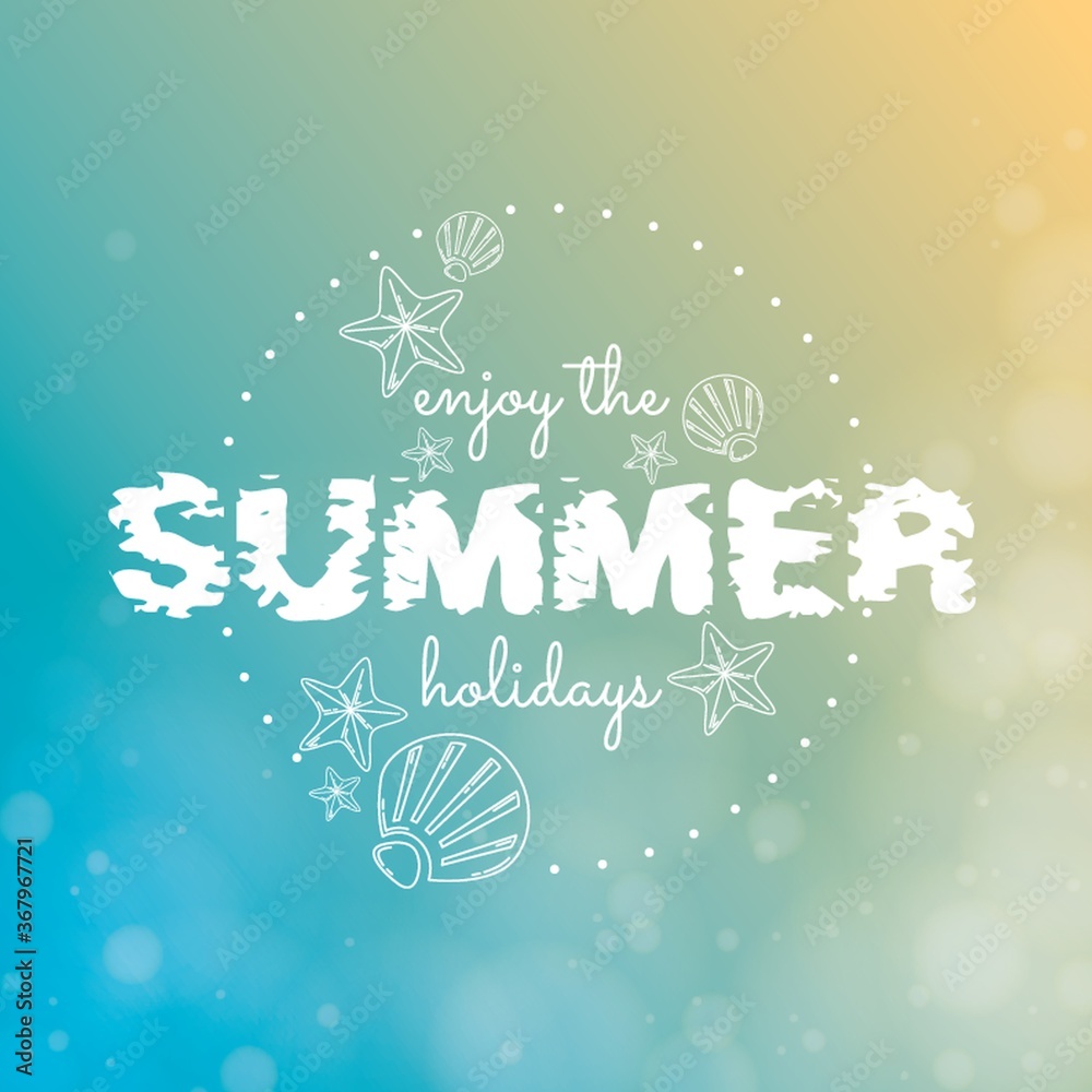 Wall mural summer typography