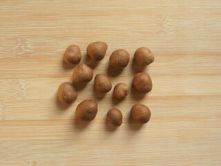 Brown color seeds of Rose apple or Syzygium jambos fruit