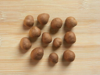 Brown color seeds of Rose apple or Syzygium jambos fruit