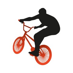 silhouette of man cycling