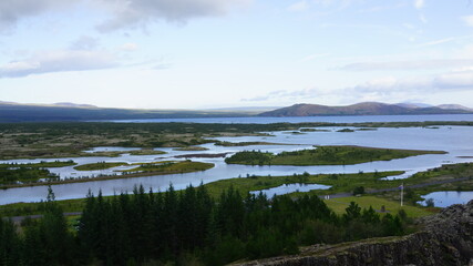 lake and mountains