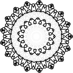 Retro oriental style, arabic, indian arabian pattern, mandala texture background, black and white zentangle design vector illustration