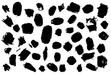 Fototapeta premium Brush black elements kit. Universal shapes for wrapping, flyers, cards and branding isolated