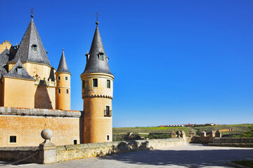 Palace  in Segovia and rural fields