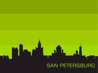 San Petersburg, Russia city skyline vector silhouette