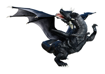 3D Rendering Fairy Tale Dragon on White