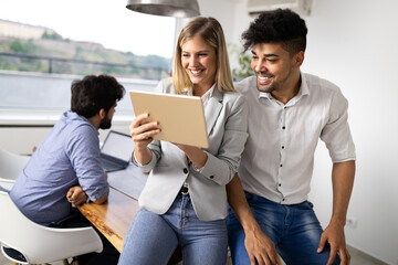 Business people working on meeting in a modern office