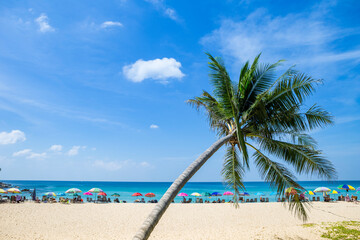 Summer holiday to beautiful beach in South of Thailand, Phuket island, summer outdoor day light