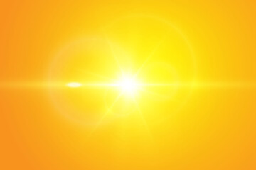  Warm sun on a yellow background. Leto.bliki solar rays