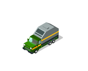 Trash truck isometric view