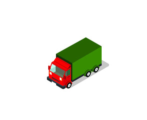 Transport truck isometric view