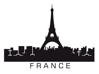 Obraz premium Paris city skyline vector silhouette