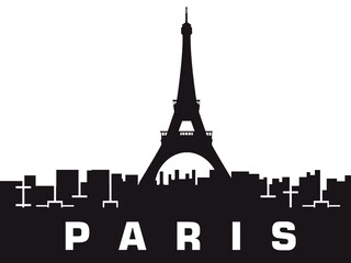 Obraz premium Paris city skyline vector silhouette