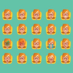 girl with various expressions collection