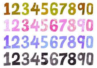 ベクター　手書きの数字のイラスト