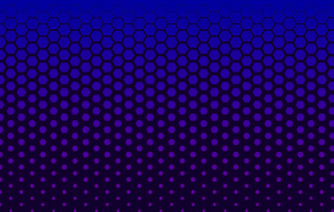 Halftone technology banner with hexagons