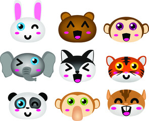 Set of Simple Vector Design of Animal in Full Color