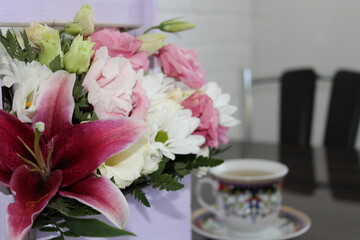 a bouquet of beautiful flowers