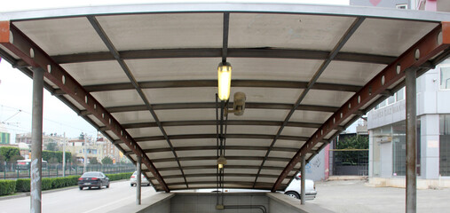 large and modern metal industrial roof