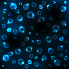 Sea ocean depth glowing abstract background vector illustration