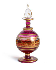 Vintage perfume bottle. Isolated on white background