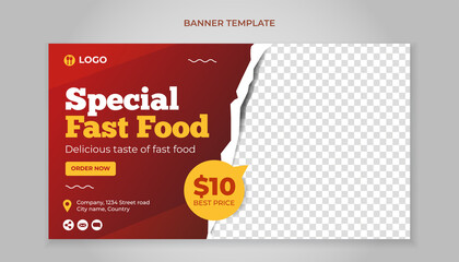 Special fast food banner template