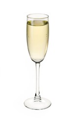 Champagne flute filled with champagne