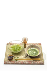 抹茶のくずきり　kudzu starch noodles japanese dessert