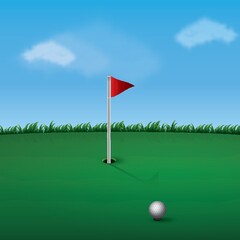 Obraz premium golf pole