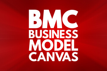 BMC - Business Model Canvas acronym, business concept background