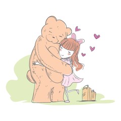 bear hugging a girl