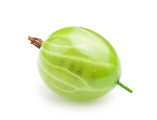 green gooseberry berries isolated on white