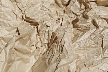 Top viewe crumpled paper background.