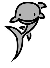 Vector illustration of a dolphin or a shark