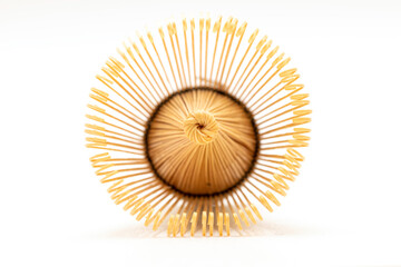 Prongs Natural Bamboo Chasen Matcha Whisk Green Tea Powder Brush Tool Isolated on White Background