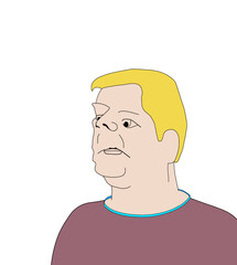 Illustration of middle aged white male
