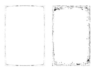 Vector Frames. rectangles for image. distress texture . Grunge Black borders isolated on the background . Dirt effect . geometric shapes for your design